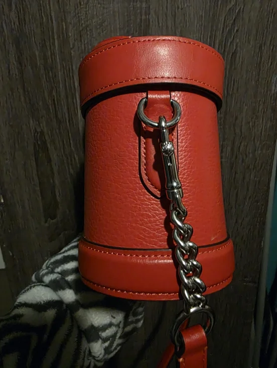 Coach Red Leather Top Handle Crossbody Satchel - Picture 9 of 13